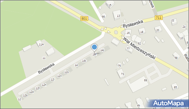 Warszawa, Bysławska, 14f, mapa Warszawy