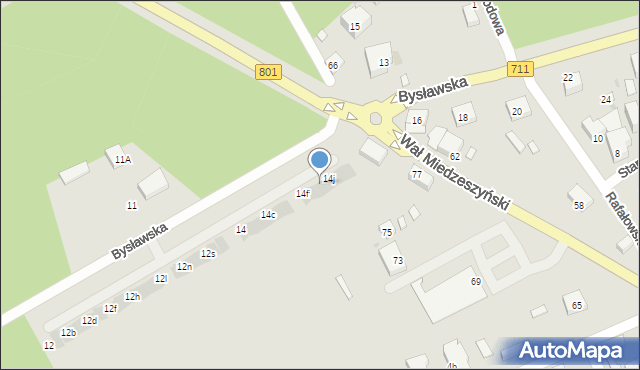 Warszawa, Bysławska, 14h, mapa Warszawy