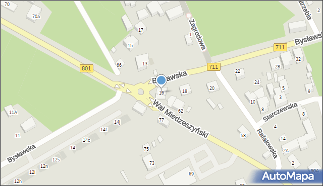 Warszawa, Bysławska, 16, mapa Warszawy