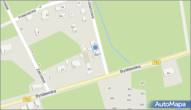 Warszawa, Bysławska, 29A, mapa Warszawy