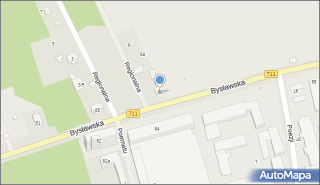 Warszawa, Bysławska, 69, mapa Warszawy