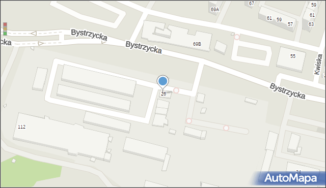 Wrocław, Bystrzycka, 26, mapa Wrocławia