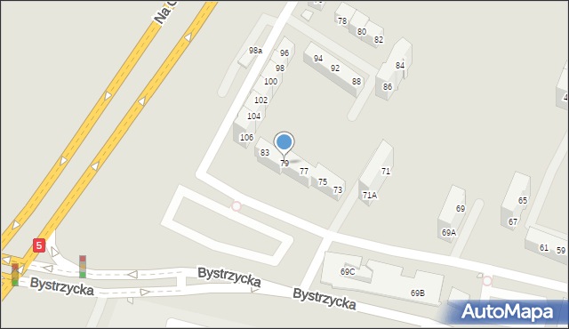 Wrocław, Bystrzycka, 79, mapa Wrocławia