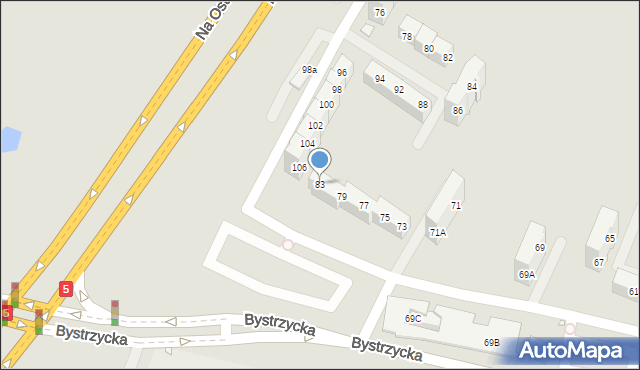 Wrocław, Bystrzycka, 83, mapa Wrocławia