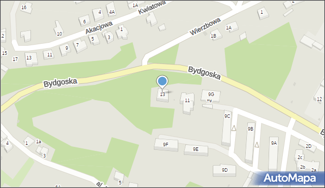 Wyrzysk, Bydgoska, 13, mapa Wyrzysk