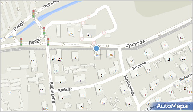 Zabrze, Bytomska, 3A, mapa Zabrza