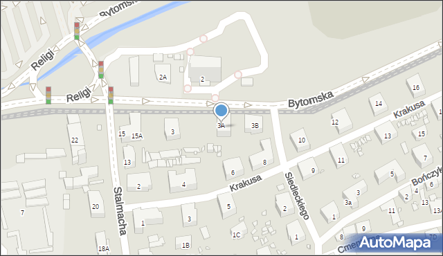 Zabrze, Bytomska, 3A, mapa Zabrza