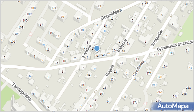 Zabrze, Bytomskich Strzelców, 24, mapa Zabrza