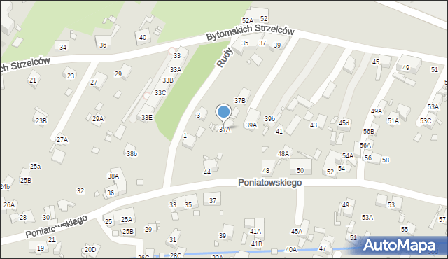 Zabrze, Bytomskich Strzelców, 37A, mapa Zabrza