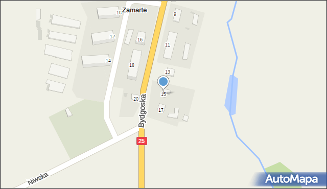 Zamarte, Bydgoska, 15, mapa Zamarte