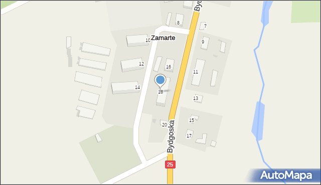 Zamarte, Bydgoska, 18, mapa Zamarte