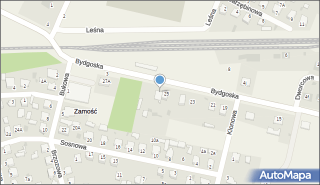 Zamość, Bydgoska, 27, mapa Zamościa