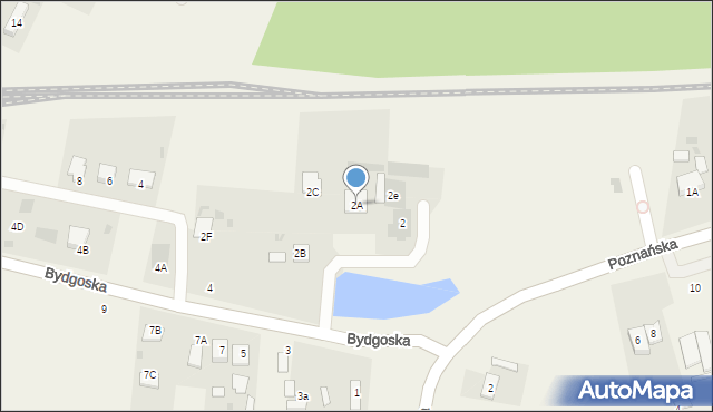 Zamość, Bydgoska, 2A, mapa Zamościa