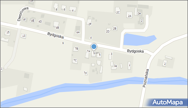 Zamość, Bydgoska, 7, mapa Zamościa