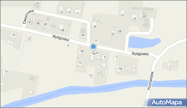 Zamość, Bydgoska, 7A, mapa Zamościa