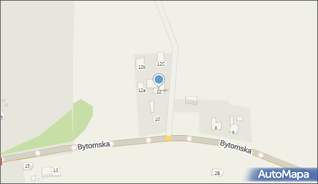 Zawada, Bytomska, 12, mapa Zawada