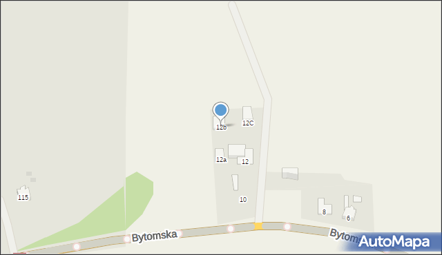 Zawada, Bytomska, 12b, mapa Zawada