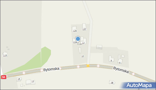 Zawada, Bytomska, 14, mapa Zawada