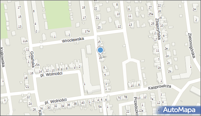 Zbąszynek, Bydgoska, 10, mapa Zbąszynek