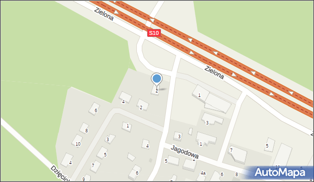 Zielonka, Bydgoska, 2, mapa Zielonka