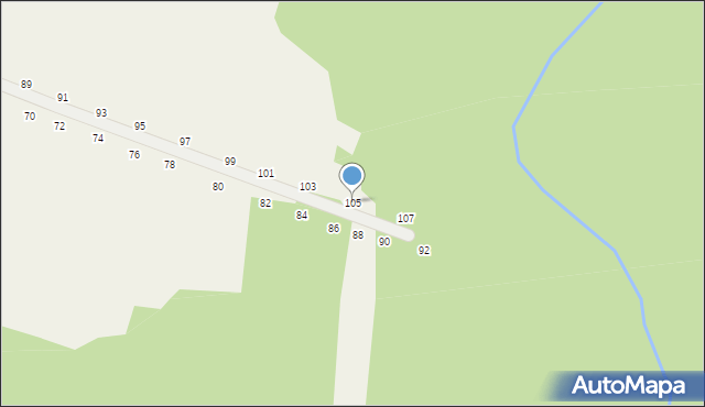 Będkowice, Bzowskich, 105, mapa Będkowice