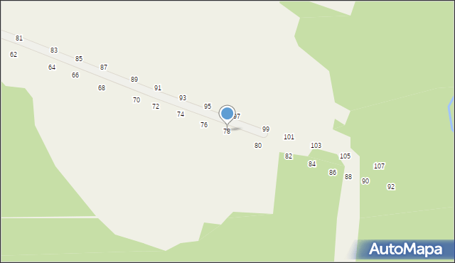 Będkowice, Bzowskich, 78, mapa Będkowice