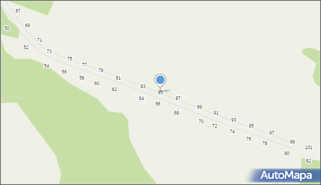 Będkowice, Bzowskich, 85, mapa Będkowice