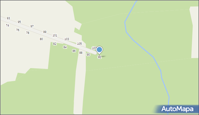 Będkowice, Bzowskich, 92, mapa Będkowice