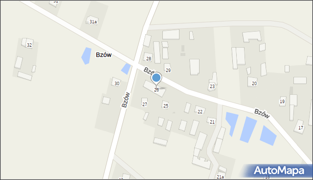 Bzów, Bzów, 26, mapa Bzów