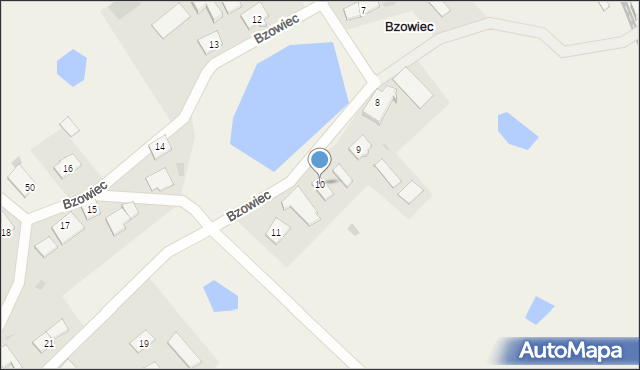 Bzowiec, Bzowiec, 10, mapa Bzowiec