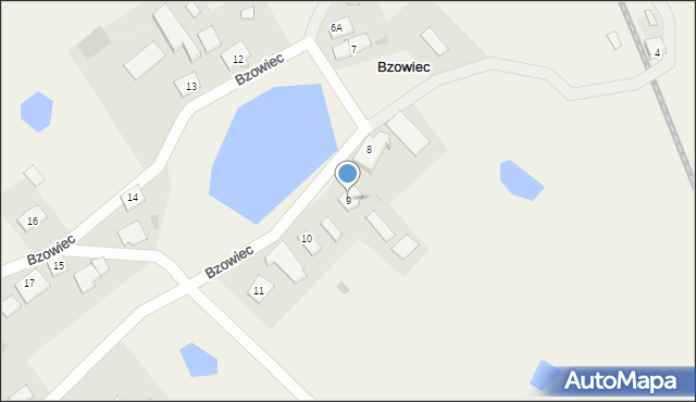 Bzowiec, Bzowiec, 9, mapa Bzowiec