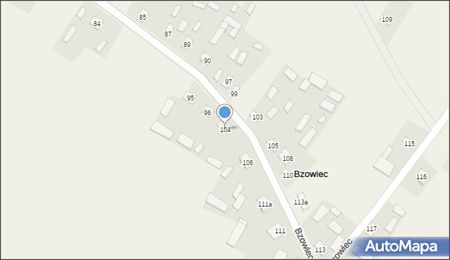 Bzowiec, Bzowiec, 104, mapa Bzowiec