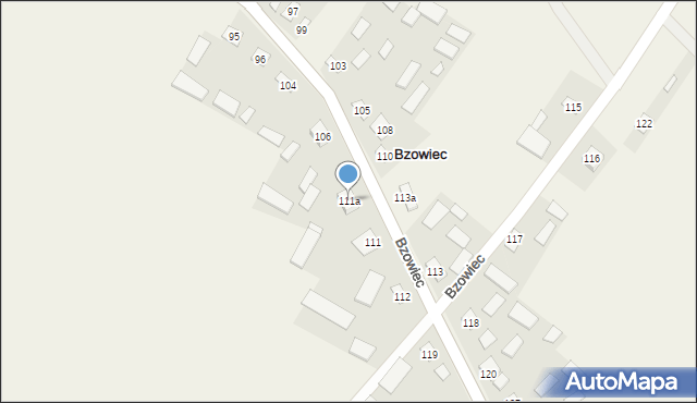 Bzowiec, Bzowiec, 111a, mapa Bzowiec