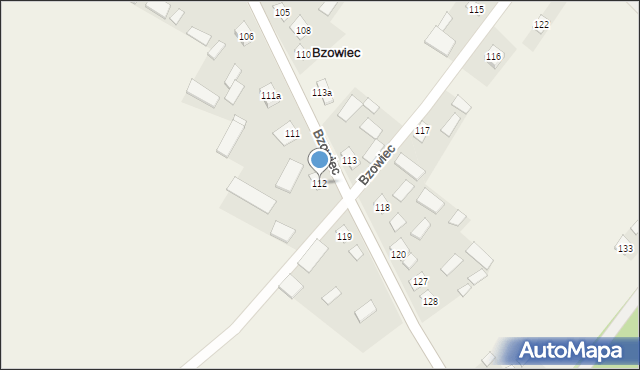 Bzowiec, Bzowiec, 112, mapa Bzowiec