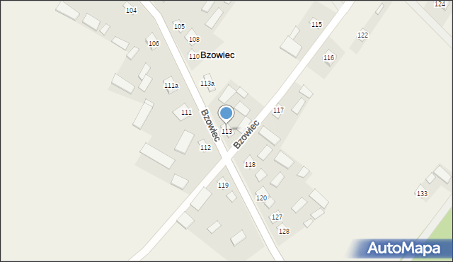 Bzowiec, Bzowiec, 113, mapa Bzowiec