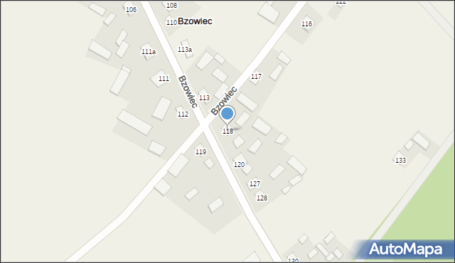 Bzowiec, Bzowiec, 118, mapa Bzowiec