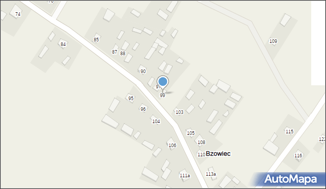 Bzowiec, Bzowiec, 99, mapa Bzowiec