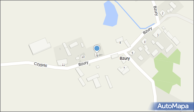 Bzury, Bzury, 9, mapa Bzury