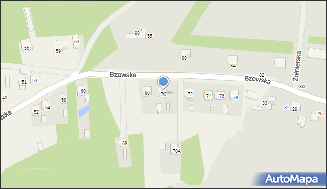 Fugasówka, Bzowska, 70, mapa Fugasówka