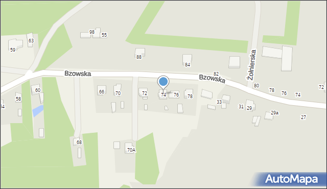 Fugasówka, Bzowska, 74, mapa Fugasówka