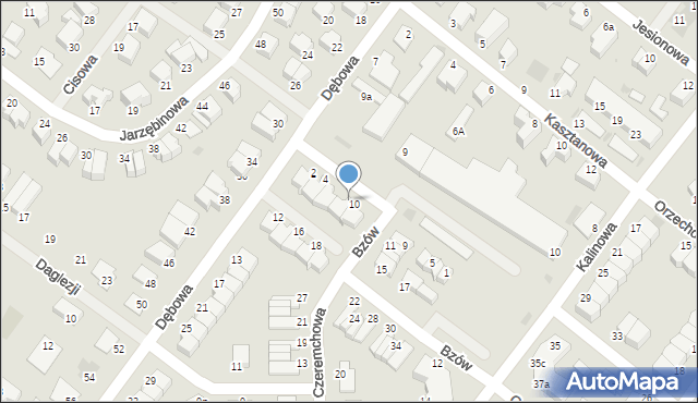 Koszalin, Bzów, 8, mapa Koszalina