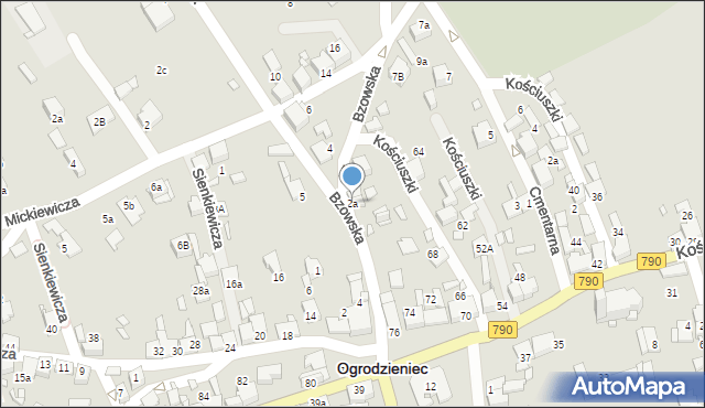 Ogrodzieniec, Bzowska, 2a, mapa Ogrodzieniec