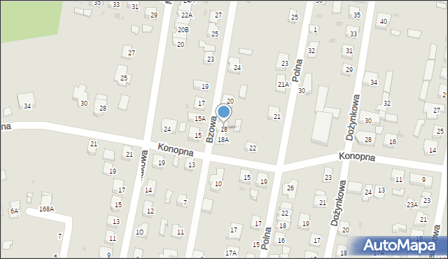 Ostrów Wielkopolski, Bzowa, 18, mapa Ostrów Wielkopolski