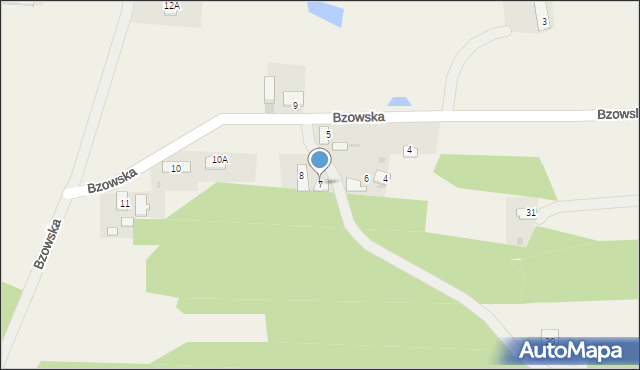 Wielki Komorsk, Bzowska, 7, mapa Wielki Komorsk