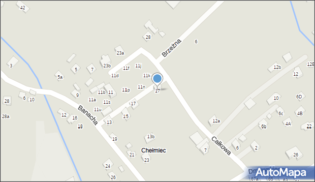 Nowy Sącz, Całkowa, 17, mapa Nowego Sącza