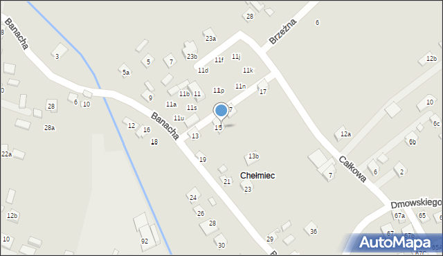 Nowy Sącz, Całkowa, 17b, mapa Nowego Sącza