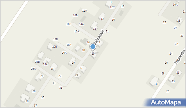 Słupno, Calineczki, 25, mapa Słupno