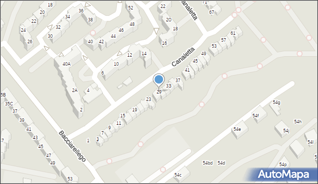 Wrocław, Canaletta Bernarda Belotta, 29, mapa Wrocławia