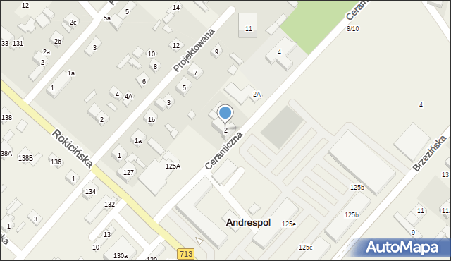 Andrespol, Ceramiczna, 2, mapa Andrespol