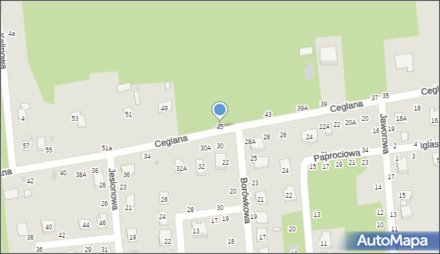 Biała Podlaska, Ceglana, 45, mapa Białej Podlaskiej
